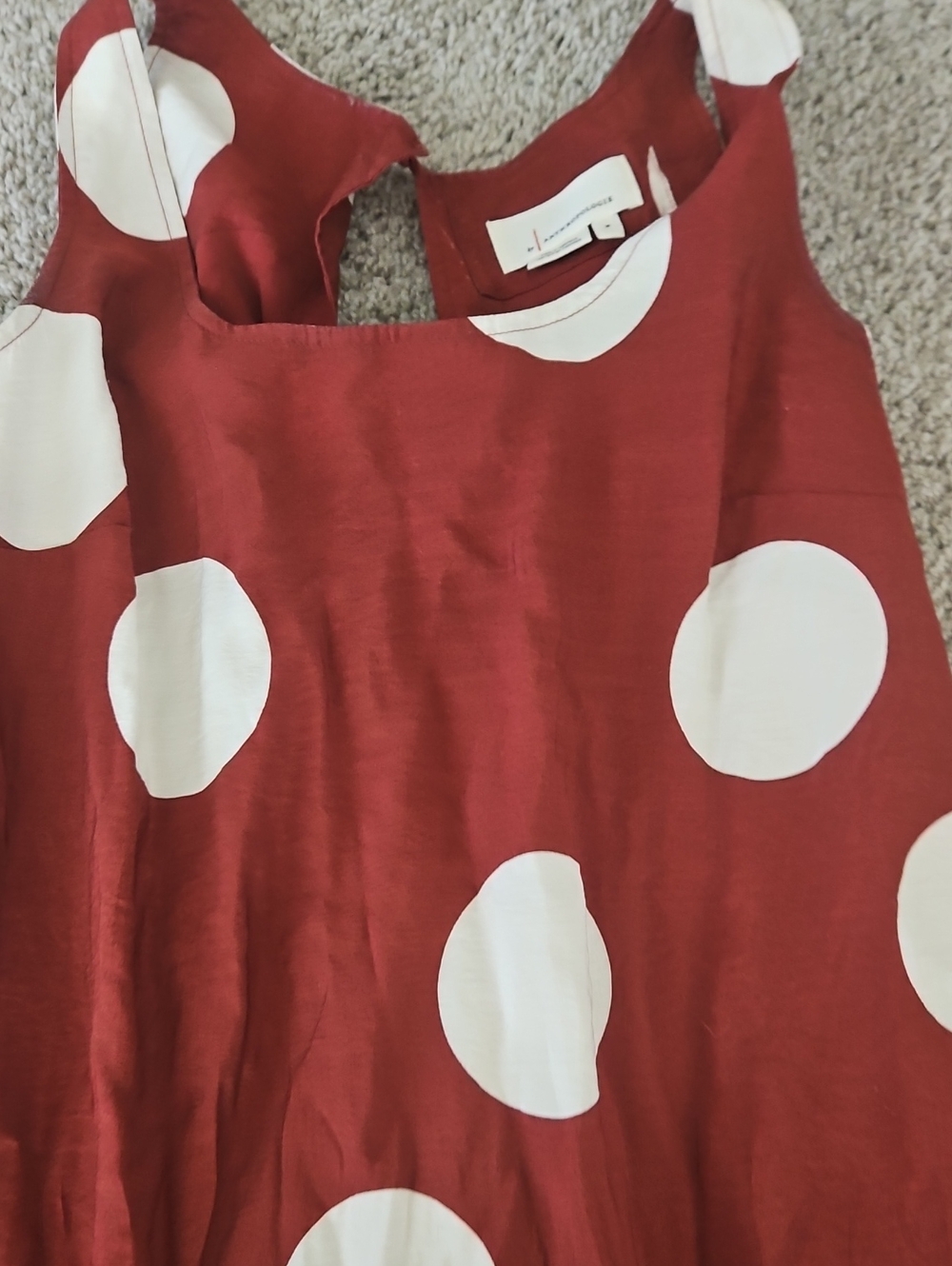 Anthropologie Red Polka Dot Sleeveless Sundress
